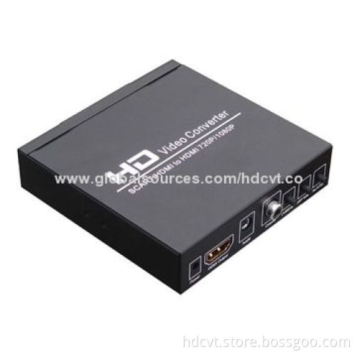 SCART + HDMI ® Converter with Digital Coaxial Audio, Analog Stereo Audio Output Formats